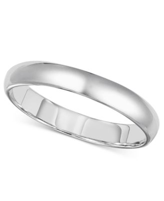 Macy's - 14k White Gold Ring, 3mm Comfort Fit Wedding Band