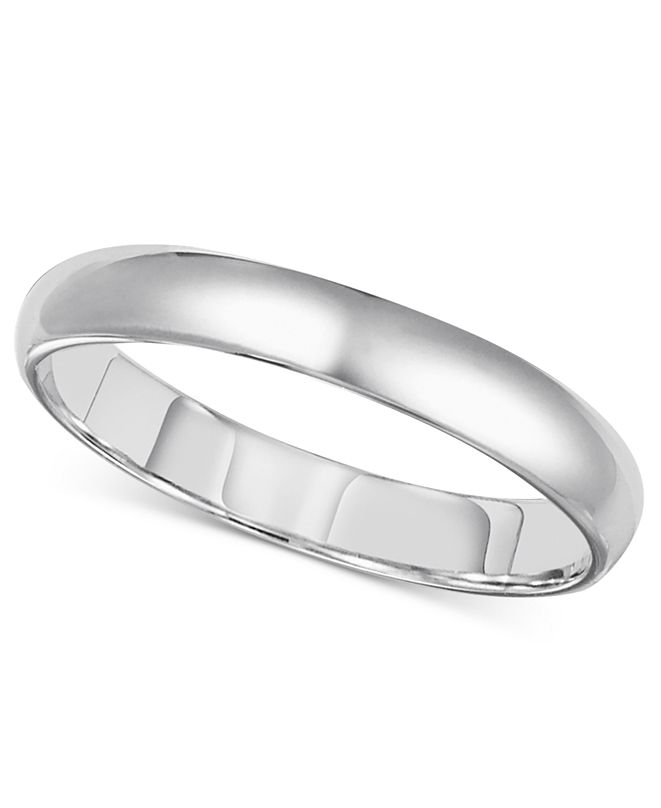 Macy�s 14k White Gold 3mm Comfort Fit Wedding Band