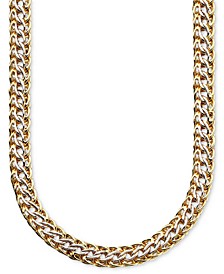 14k Gold over Sterling Silver and Sterling Silver Necklace, Mesh