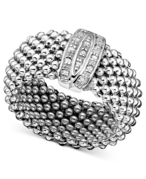 image of Sterling Silver Ring, Diamond Mesh (1/8 ct. t.w.)