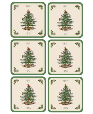 Spode - Coasters, Set of 6 Christmas Tree