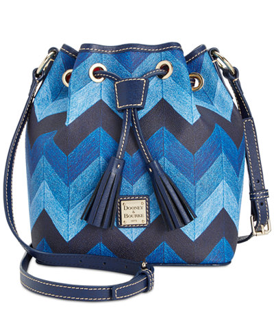 Dooney & Bourke Denim Chevron Kendall Crossbody Bucket Bag, A Macy's Exclusive Style