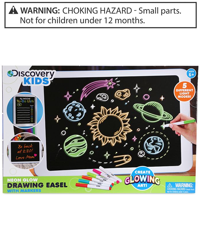 Discovery Kids Neon Glow Drawing Easel - Macy's