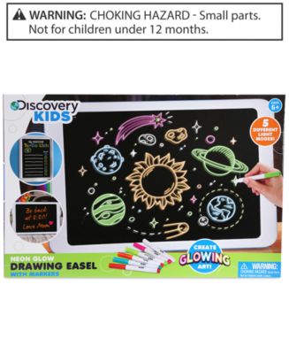 Discovery Kids LED Neon Glow Drawing Easel with Markers - Ages 3+ - Dutch  Goat
