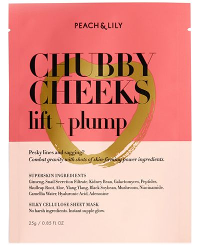 Peach & Lily Chubby Cheeks Lift + Plump Sheet Mask, 0.85 fl oz