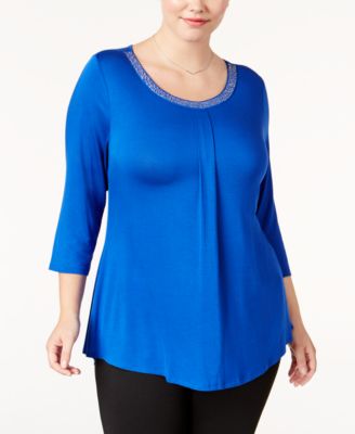 Belldini - Plus Size Embellished Swing Top