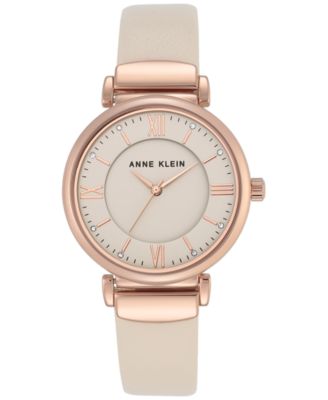 Anne Klein - Women's Ivory Leather Strap Watch 36mm AK-2666RGIV