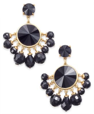 kate spade new york - Sunset Blooms Gold-Tone Crystal Fan Earrings