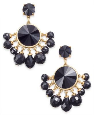 kate spade new york Sunset Blooms Gold-Tone Crystal Fan Earrings - Macy's 