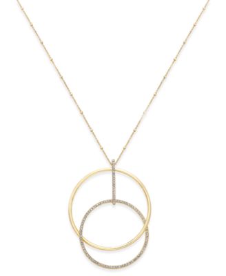 kate spade new york - Ring It Up Gold-Tone Pav&eacute; Interlocking Pendant Necklace