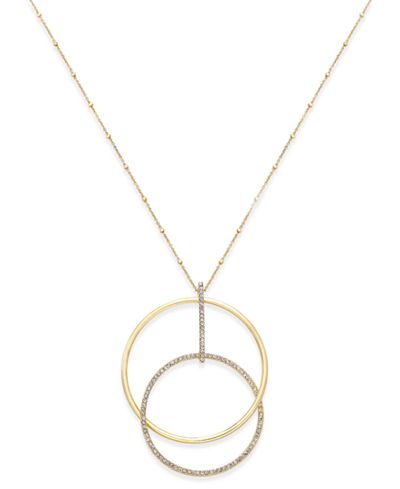 kate spade new york Ring It Up Gold-Tone Pavé Interlocking Pendant Necklace