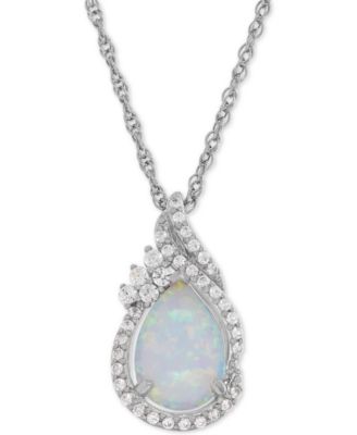 Macy's Lab-Created Opal (3/4 ct. t.w.) and White Sapphire (1/4 ct. t.w ...