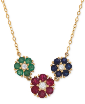 image of Multi-Gemstone (2-1/3 ct. t.w.) Necklace in 14k Gold