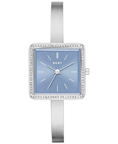 DKNY Women's Stonewall Stainless Steel Half-Bangle Bracelet Watch 24mm NY2557