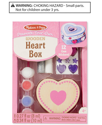Melissa & Doug Decorate-Your-Own Wooden Heart Box Kit
