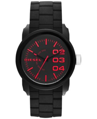 Diesel - Unisex Double Down Black Silicone Strap Watch 46mm DZ1777