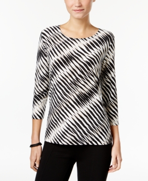 Jm Collection Printed Jacquard Top, Only at Macy's