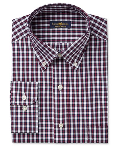 club shirt macy dress shirts wrinkle resistant tall regular navy square check classic