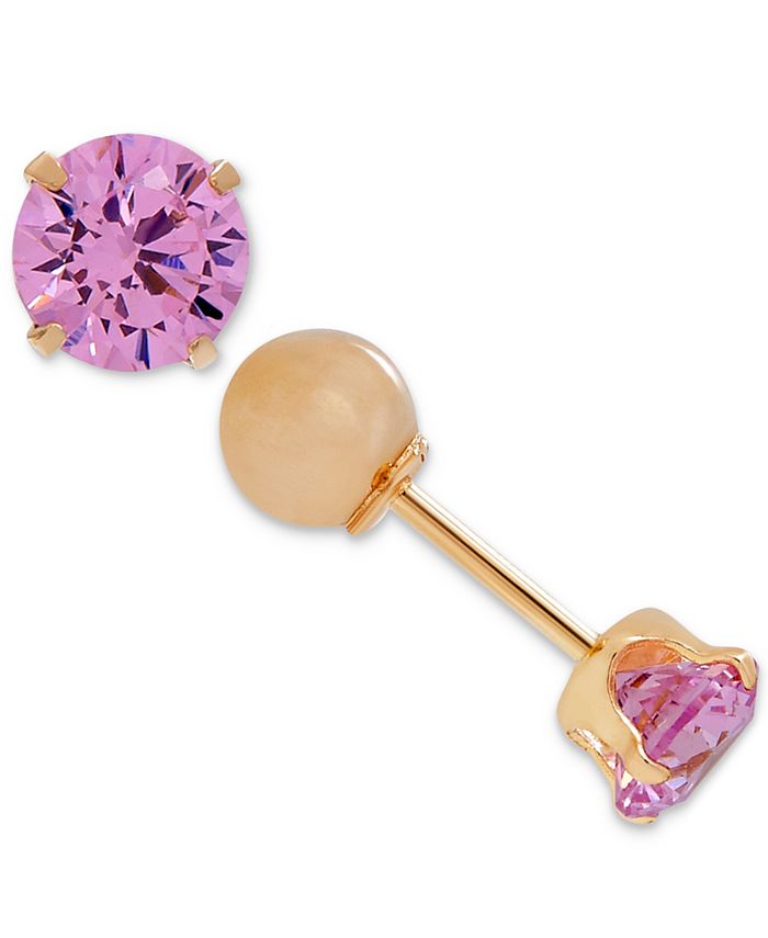 Macy's children's 14k sales gold earrings