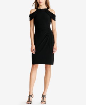Lauren Ralph Lauren Off-The-Shoulder Beaded Neckline Jersey Dress ...