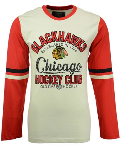 Old Time Hockey Men's Chicago Blackhawks Chisel Long Sleeve T-Shirt