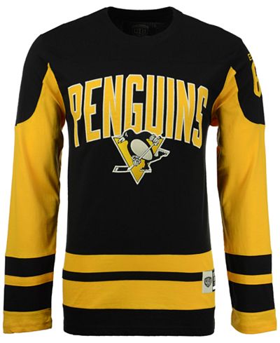 Old Time Hockey Men's Pittsburgh Penguins Dufferin Hooded Long Sleeve T-Shirt