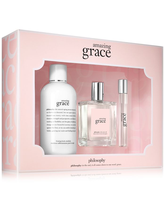 Amazing Grace Philosophy 3 Pcs Set 2.0 oz EDP Spray +8.0 oz Body Lotion+ 10 ml Rollerball