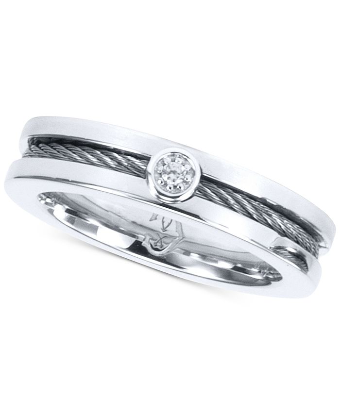 CHARRIOL Diamond Accent Twisted Cable Ring in Stainless Steel Macy s
