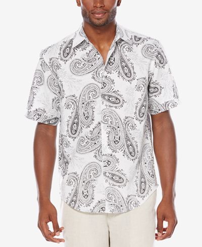 Cubavera Men's Short-Sleeve Paisley Print Shirt