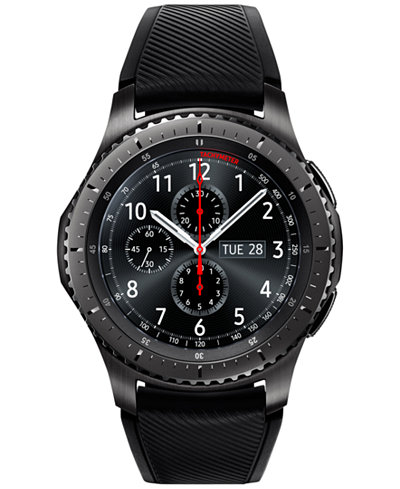 Samsung Gear S3 Frontier Smart Watch with 46mm Stainless Steel Case & Black Silicone Strap SM-R760NDAAXAR