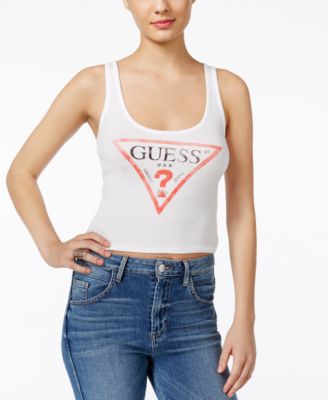 GUESS Cropped Logo Tank Top Macy s