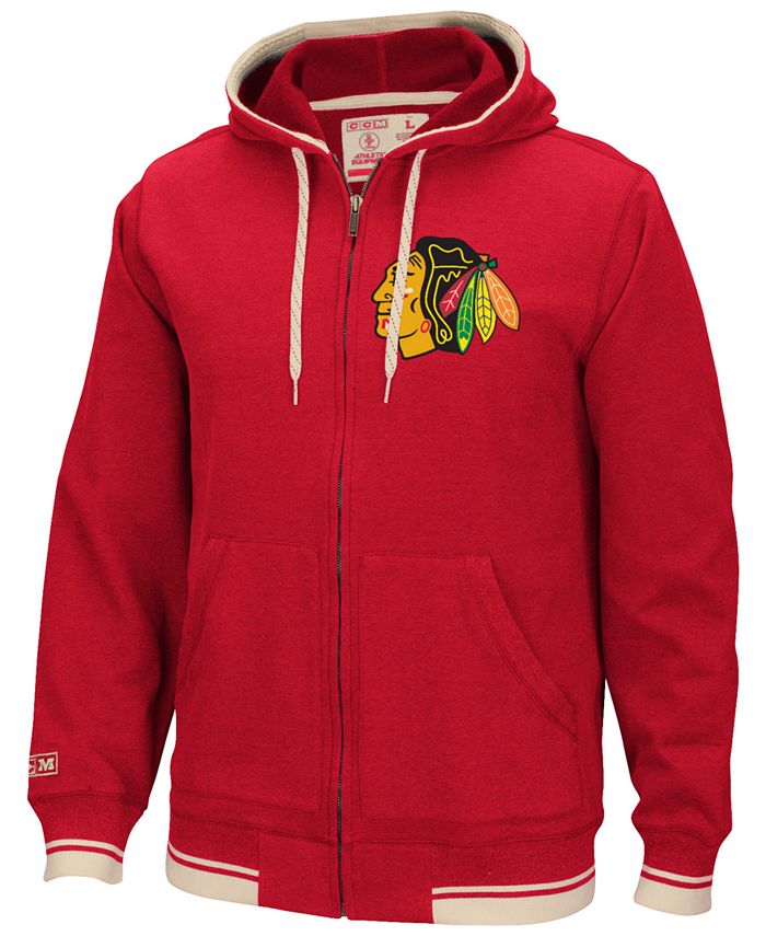 Chicago Blackhawk CCM NHL Jersey Style Pullover Hoodie Mens Size S  Embroidered