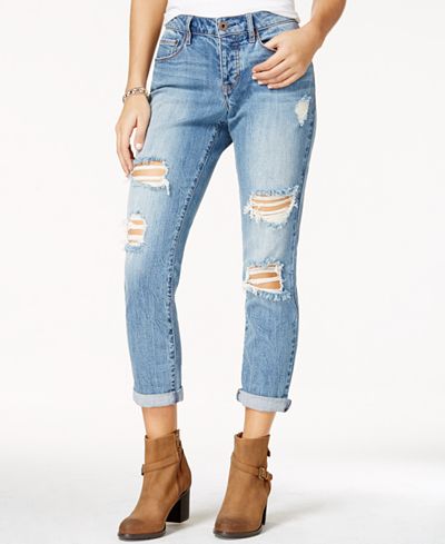 American Rag Ripped Santa Cruz Wash Girlfriend Jeans, Only at Macy's