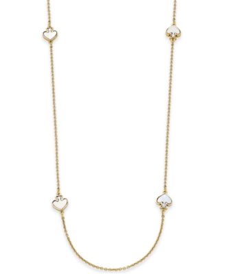 kate spade new york - Signature Spade Gold-Tone Imitation Mother-Of-Pearl Station Necklace
