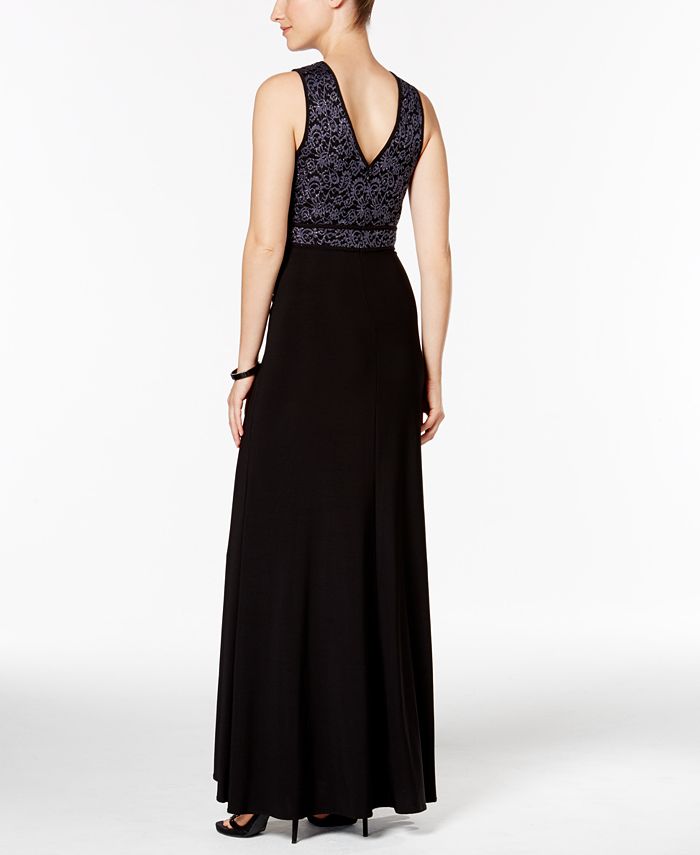Nightway Petite Glitter Illusion Gown Macy's