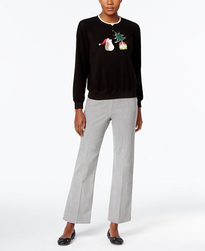 Alfred Dunner Holiday Sweater & Pull-On Pants