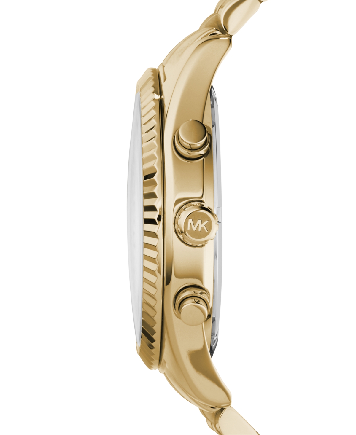 Shop Michael Kors Men's Chronograph Lexington Gold-tone Stainless Steel Bracelet Watch 45mm Mk8281 In Gold,champagne