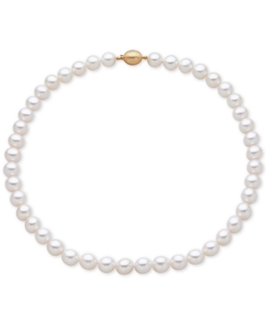 image of Cultured Freshwater Pearl (9-1/2mm) and Diamond Accent Collar Necklace