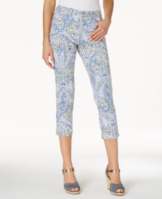 Charter Club Womens Printed Capri Pants Blue Size 12 Petite main image 0