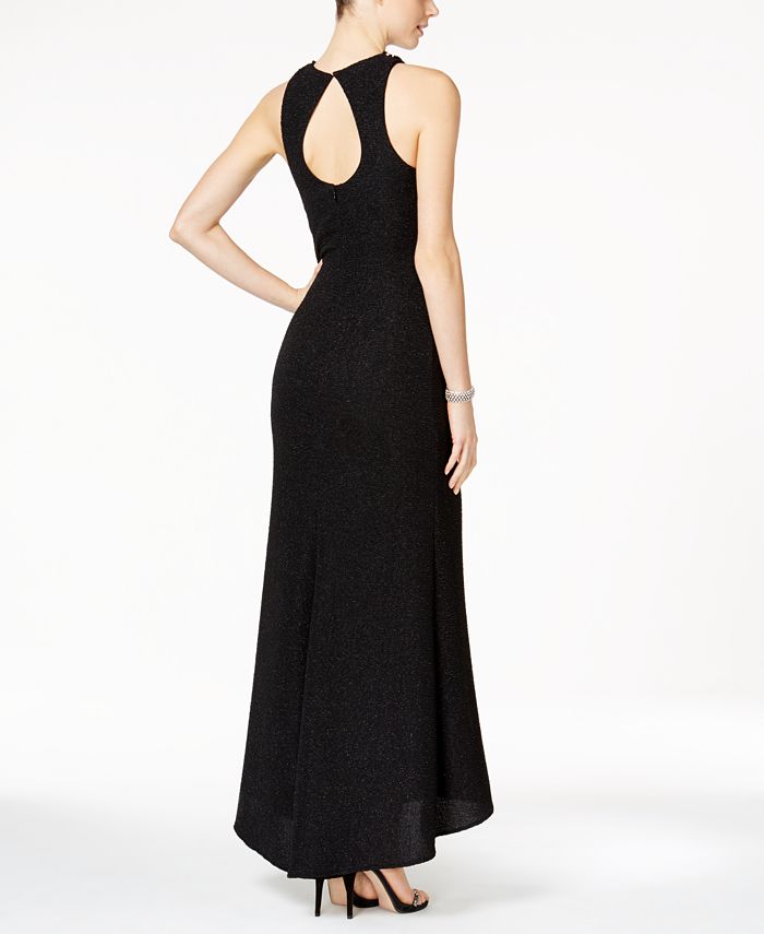 Betsy & Adam Petite Embellished Keyhole Glitter Gown - Macy's