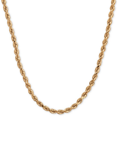 Rope Chain Necklace in 14k Gold