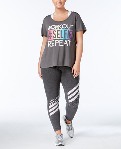 Material Girl Active Plus Size Graphic T-Shirt & Leggings, Only at Macy's
