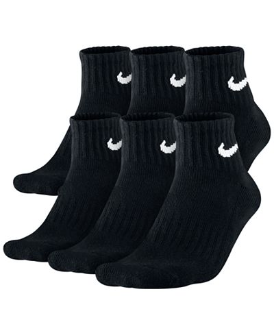 Nike mens socks cotton quarter 6 pairs