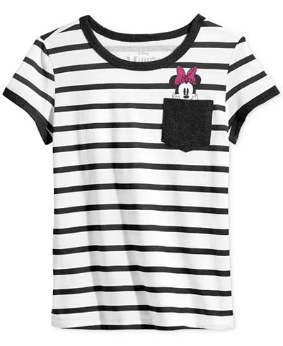 Disney's® Striped Minnie Mouse Pocket T-Shirt, Big Girls (7-16)
