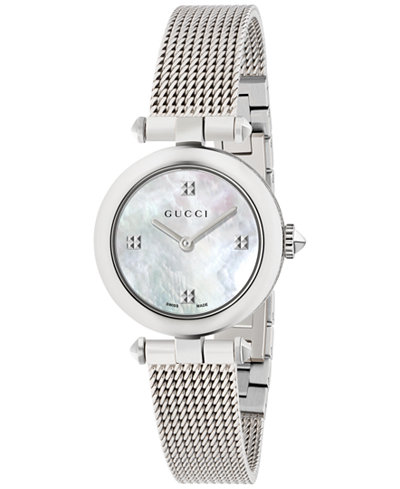 Gucci Women's Swiss Diamantissima Stainless Steel Mesh Bracelet Watch