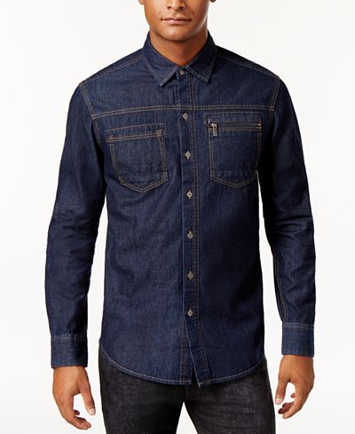 Sean John Men's Denim Shirt - Casual Button-Down Shirts - Men - Macy's