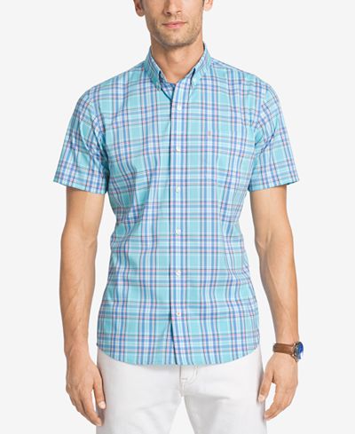 IZOD Men's No-Iron Plaid Shirt