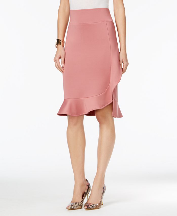 Thalia Sodi Asymmetrical Ruffled Pencil Skirt, Created for Macy's - Macy's