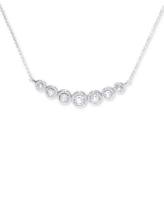 Macy's - Diamond Miracle Plate Statement Necklace (1/2 ct. t.w.) in Sterling  Silver