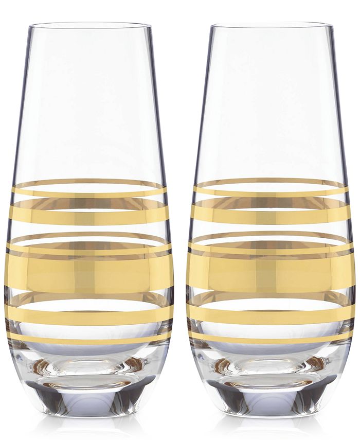kate spade new york Hampton Street Set of 2 Stemless Champagne Glasses